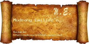 Mudrony Emilián névjegykártya